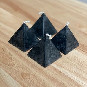 Set of 4 Black Pyramid Candles